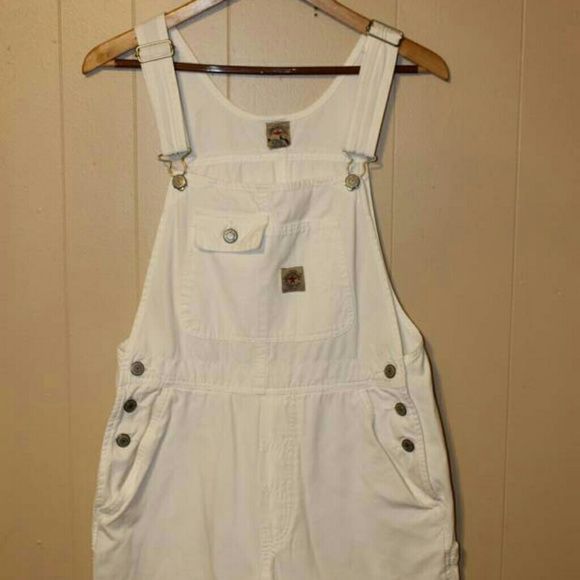 American Eagle Outfitt Overall Shorts White Small - Picture 2 of 8